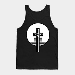 Round cross in white Tank Top